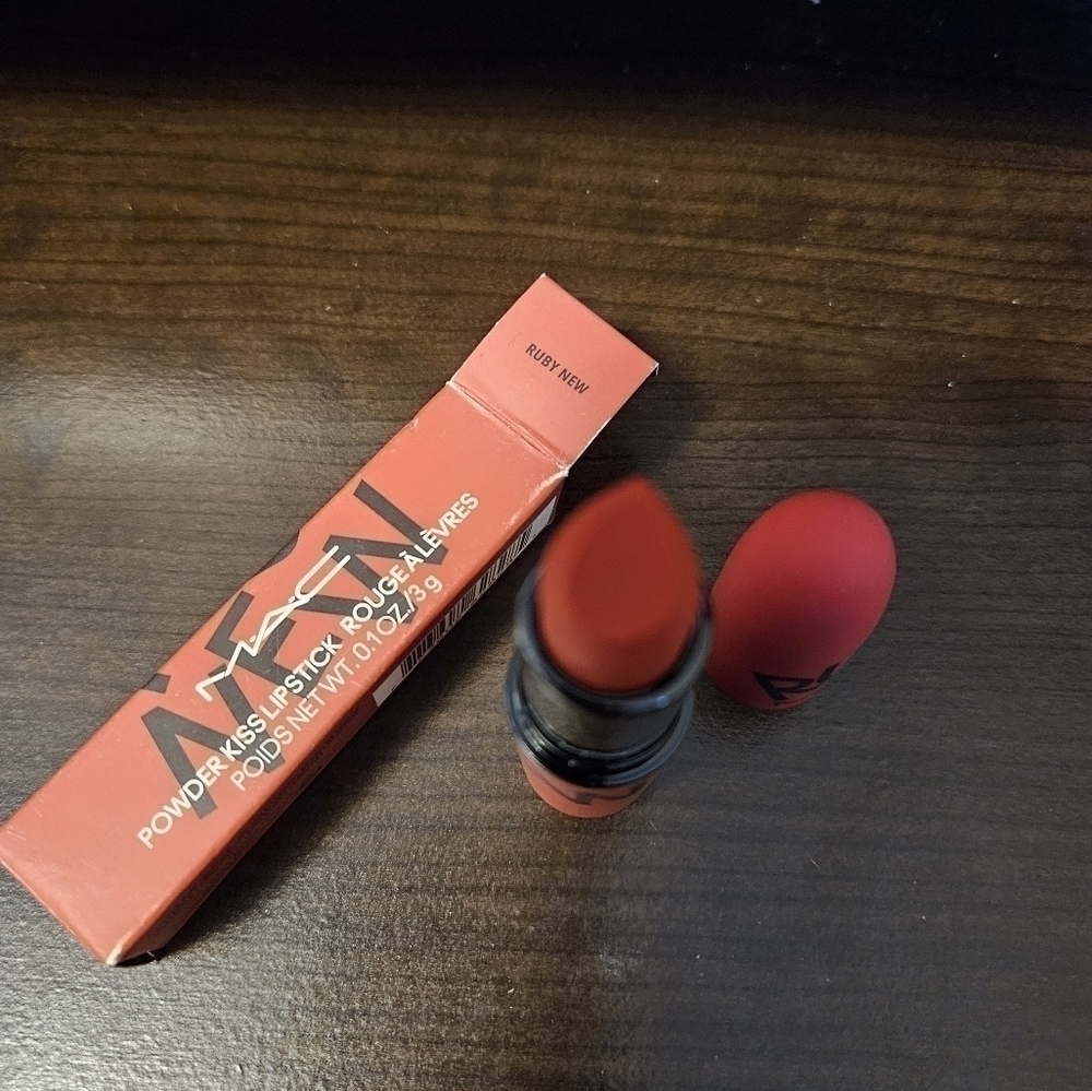 MAC Ruby's Crew Powder Kiss Lipstick - Ruby New (NIB)